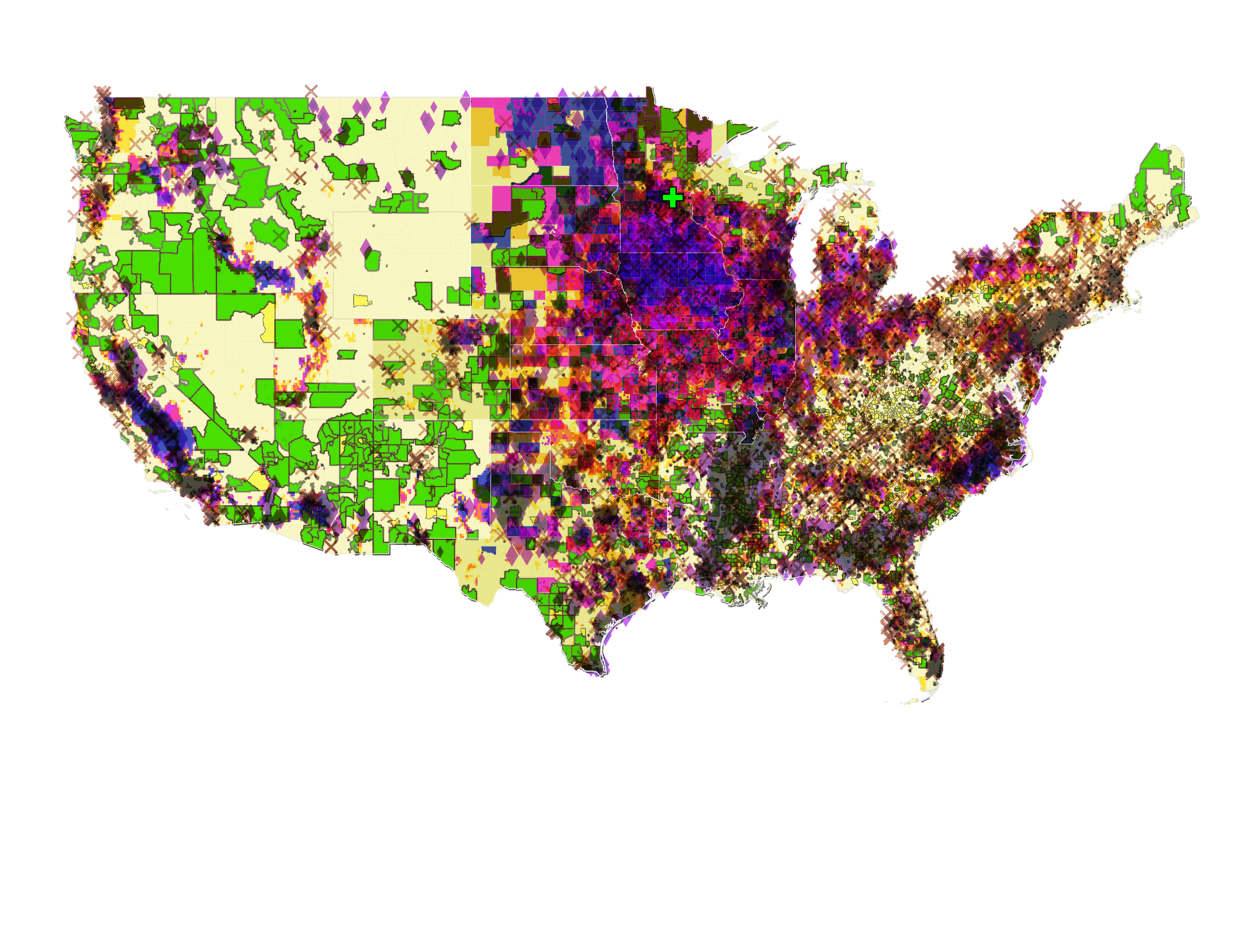 United States emissions map