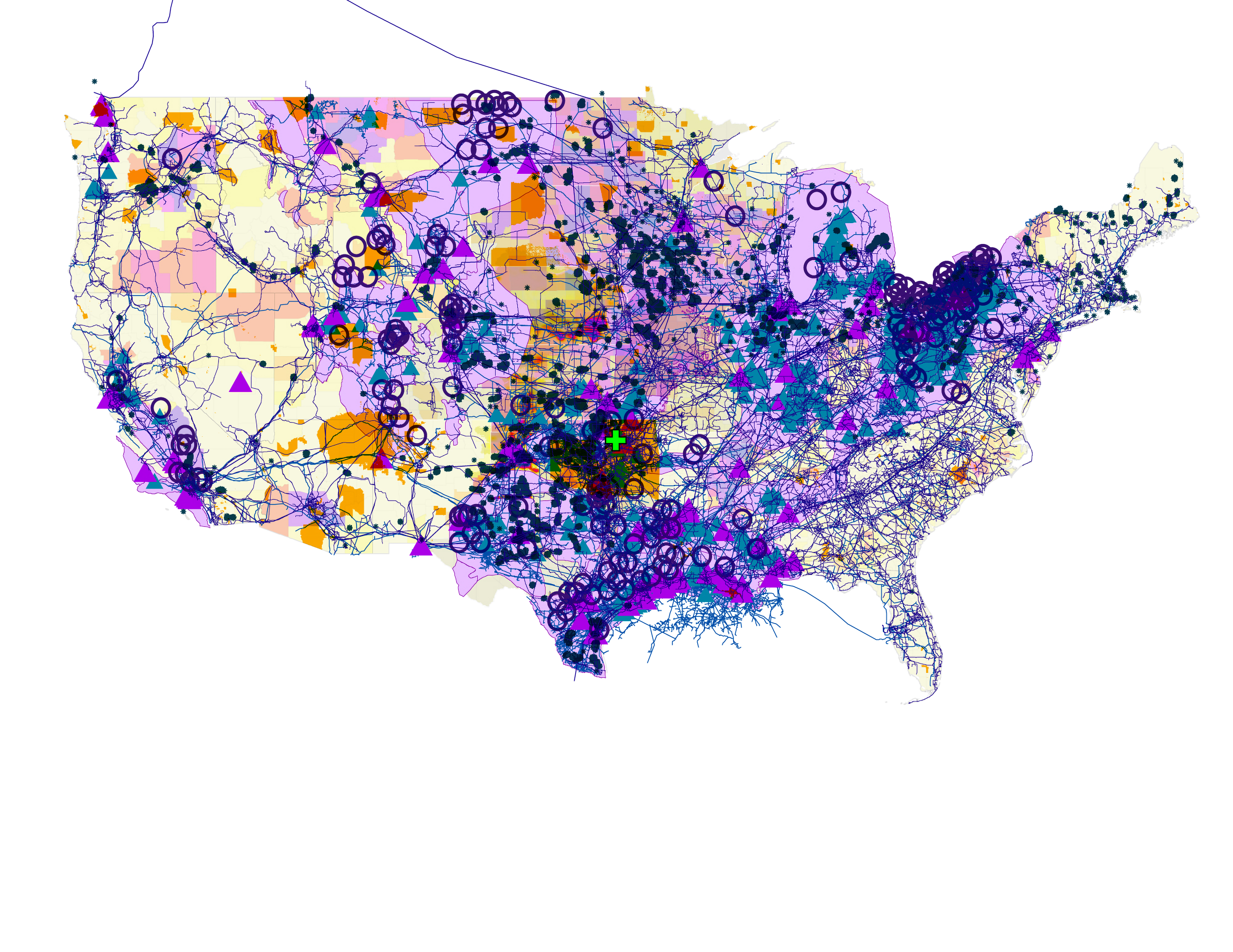 United States infrastructure map